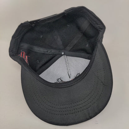 Black Tiger Snapback Hat Black One Size Embroidered Adjustable Red Eyes
