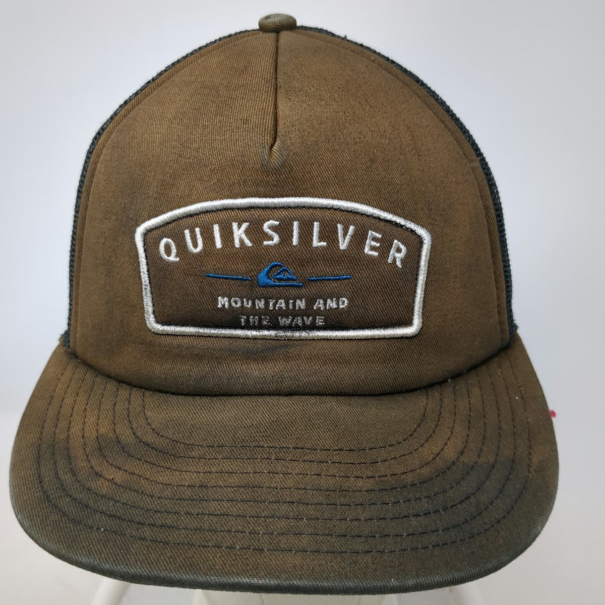 Quiksilver Trucker Hat Black One Size Mesh Back Snapback Mountain Wave Logo