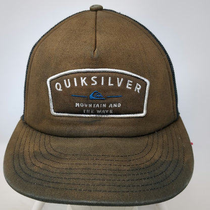 Quiksilver Trucker Hat Black One Size Mesh Back Snapback Mountain Wave Logo