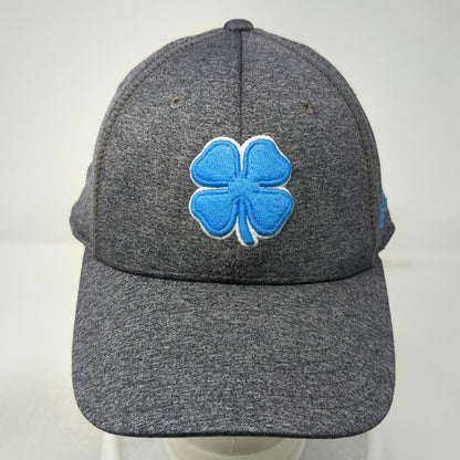 Black Clover Baseball Cap Gray Blue White XL Stretch Fit Clover Luck Logo Hat