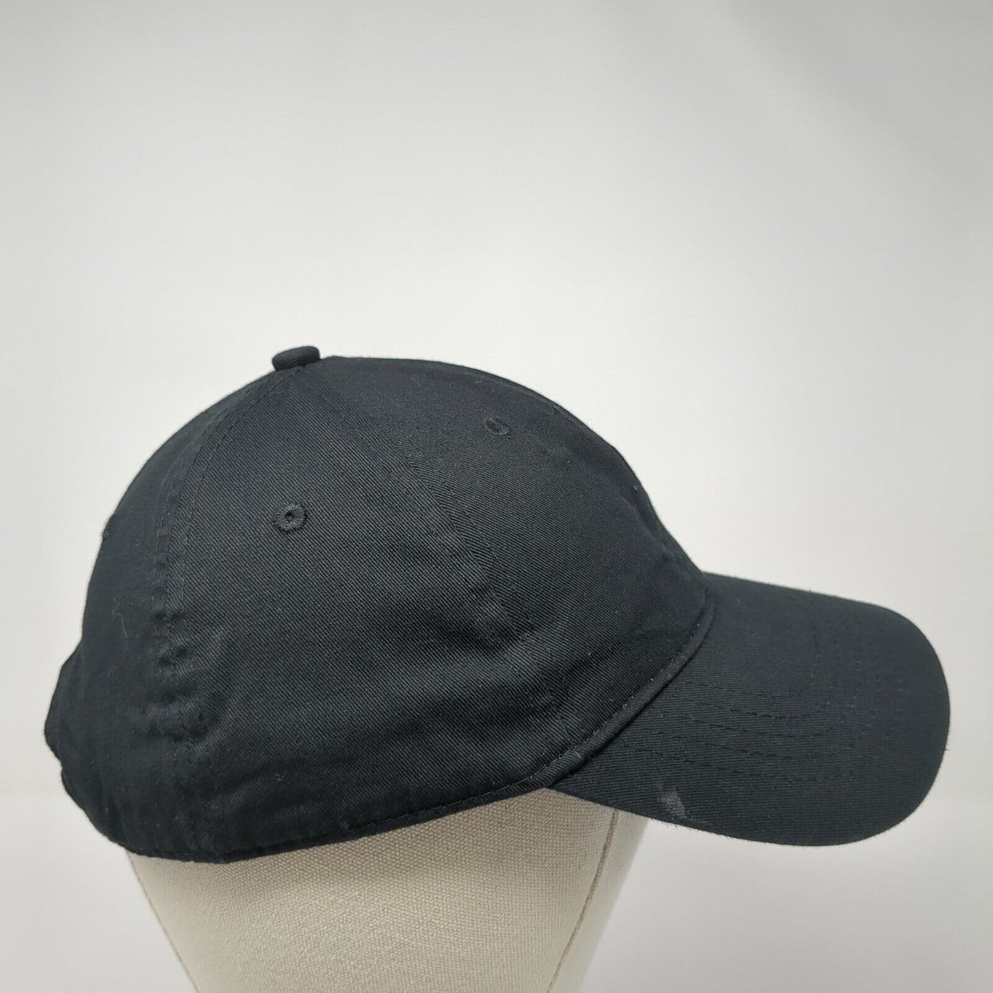 Unbranded Strapback Baseball Cap Black One Size Adjustable 6 Panel Blank