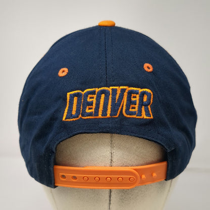Top Level 5 Panel Blue Orange Denver One Size 3D Puff Embroidery Flat Brim Hat