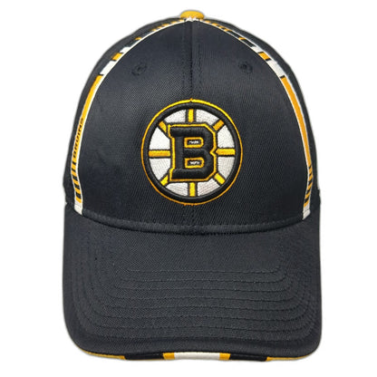 Boston Bruins NHL Reebok Cap Black M Center Ice Stretch Fit Embroidered Logo