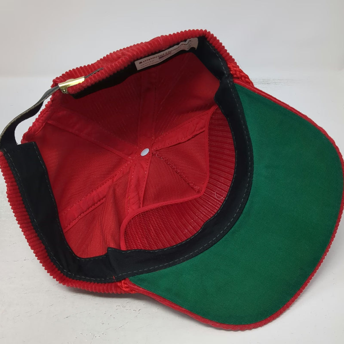 Imperial Headwear 5 Panel Red Hat One Size Corduroy Rope Bonsai Salishan Golf