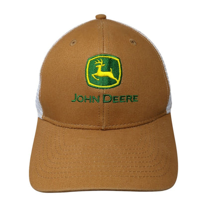 John Deere Mesh Back Trucker Hat Brown One Size Embroidered Adjustable