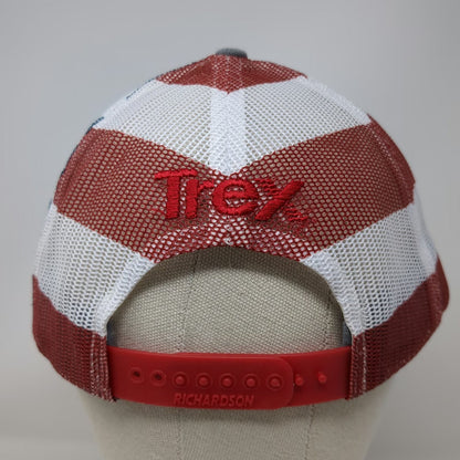 Richardson Trucker Hat Gray One Size American Flag Mesh CAPITAL Trex Embroidery