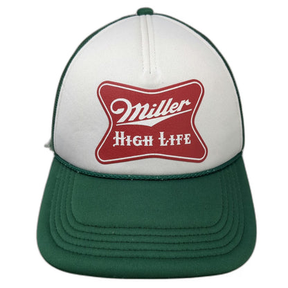 American Needle Trucker Hat Green One Size Miller High Life Mesh Snapback Rope