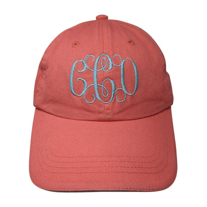 Monogram Strapback Hat Pink One Size Adjustable Embroidered Port Authority