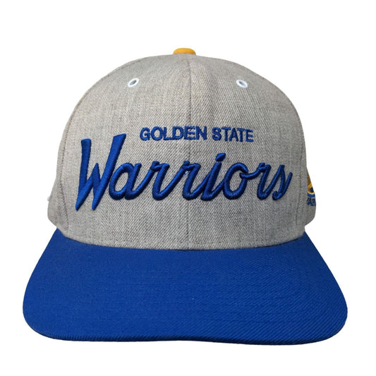 Mitchell & Ness Men's Snapback Hat Gray Embroidered Golden State Warriors Logo