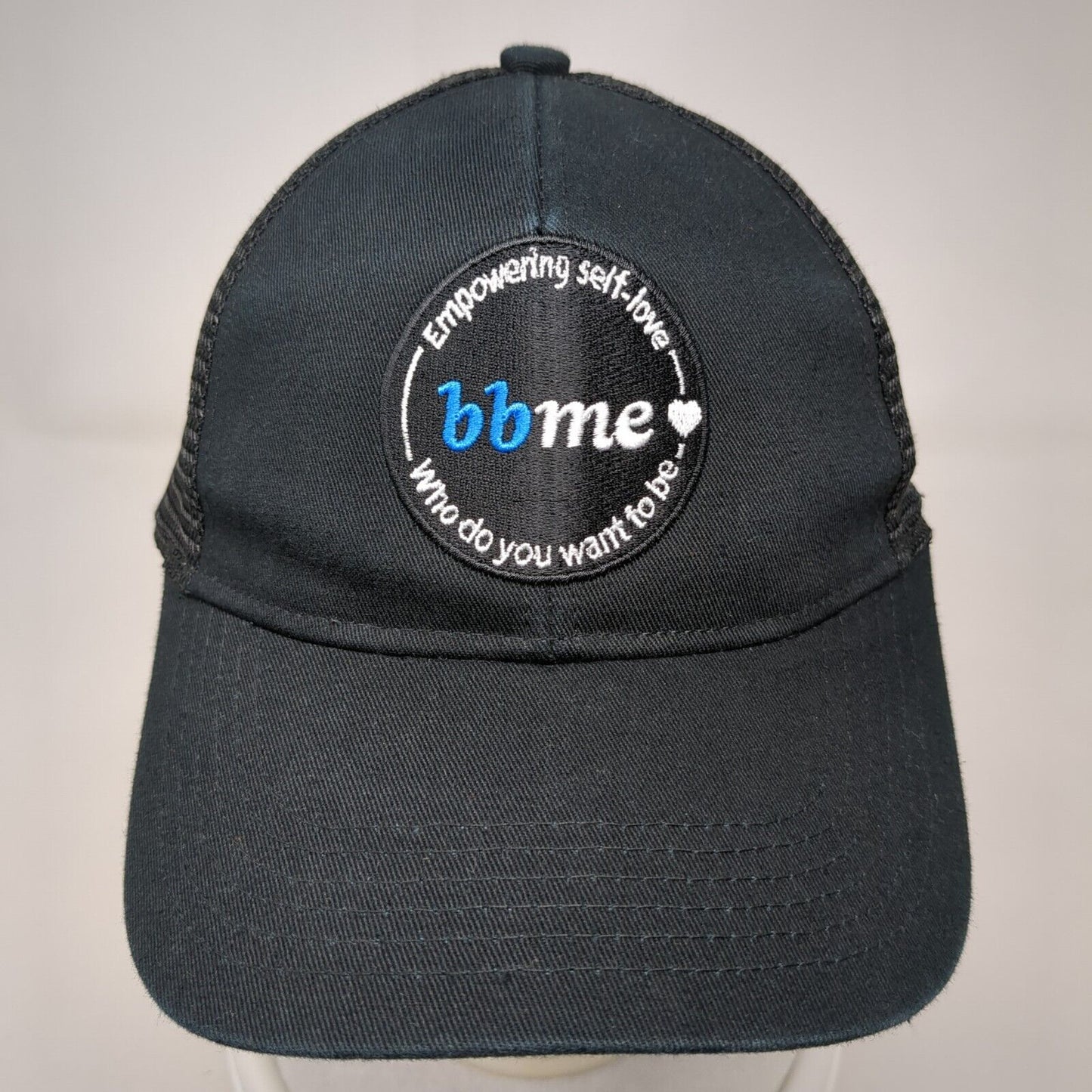 Empowering Self-Love Bb Me Strapback Trucker Hat Black OSFA Mesh Back