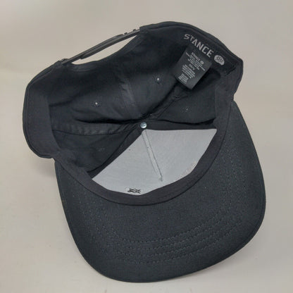 Stance Snapback Hat Black One Size Embroidered Adjustable Vent Holes