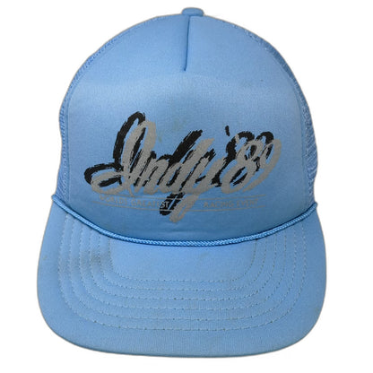 Indy 89 Indianapolis Racing Event Trucker Hat Blue Vintage Mesh Snapback Foam