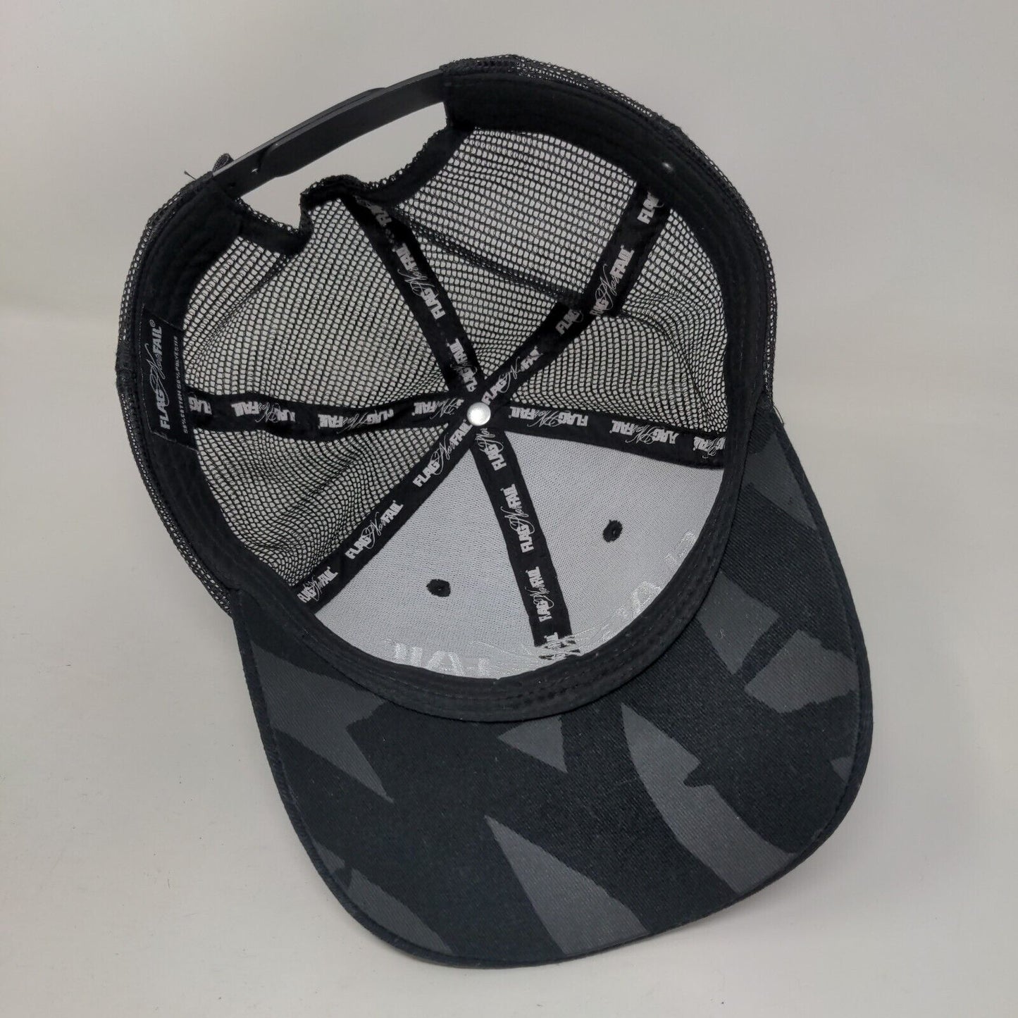 Flag Nor Fail Snapback Mesh Back Trucker Hat Black One Size Embroidered