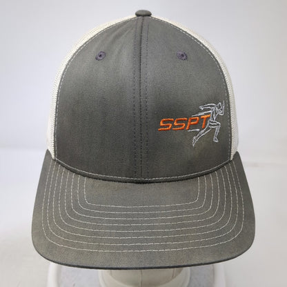 Richardson Trucker Hat Gray One Size Snapback Mesh Back SSPT Logo Runner Sport