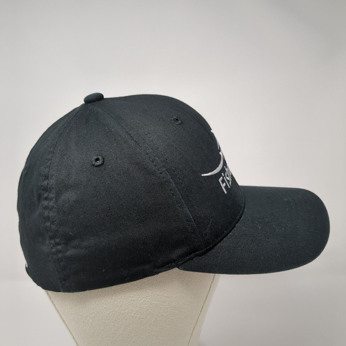Fishoholic Bend Your Rod Fitted Hat Black S-M Solid Flexfit Yupoong