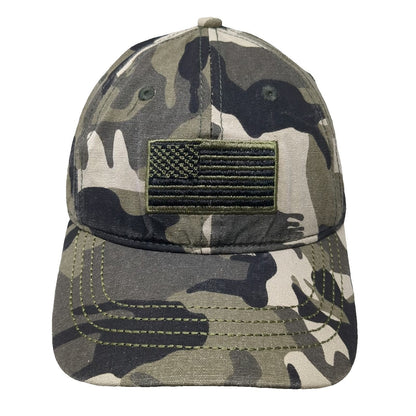 Baseball Cap Green One Size Camouflage American Flag Tactical Slideback hat