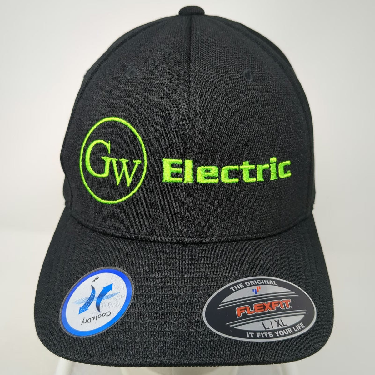 Sport-Tek Baseball Cap Black XL Flexfit Cool & Dry GW Electric Polyester Hat