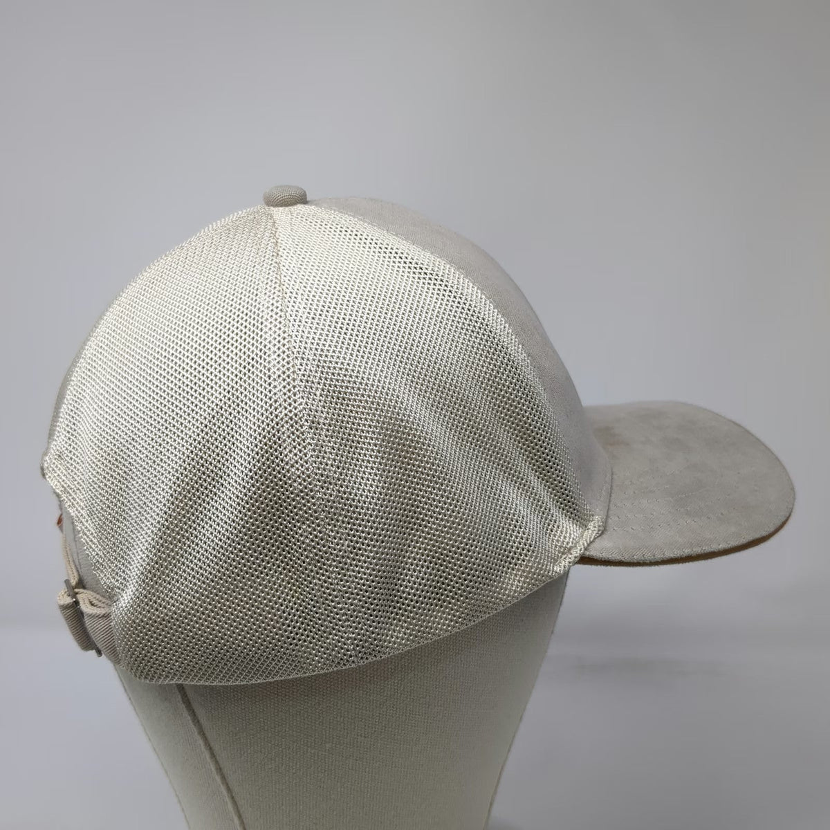 Baseball Cap Beige One Size Mesh Back Strapback Circle T Logo Polyester Hat 1939