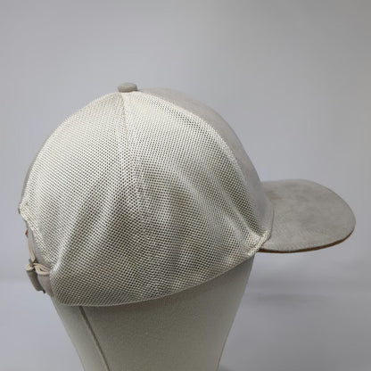 Baseball Cap Beige One Size Mesh Back Strapback Circle T Logo Polyester Hat 1939