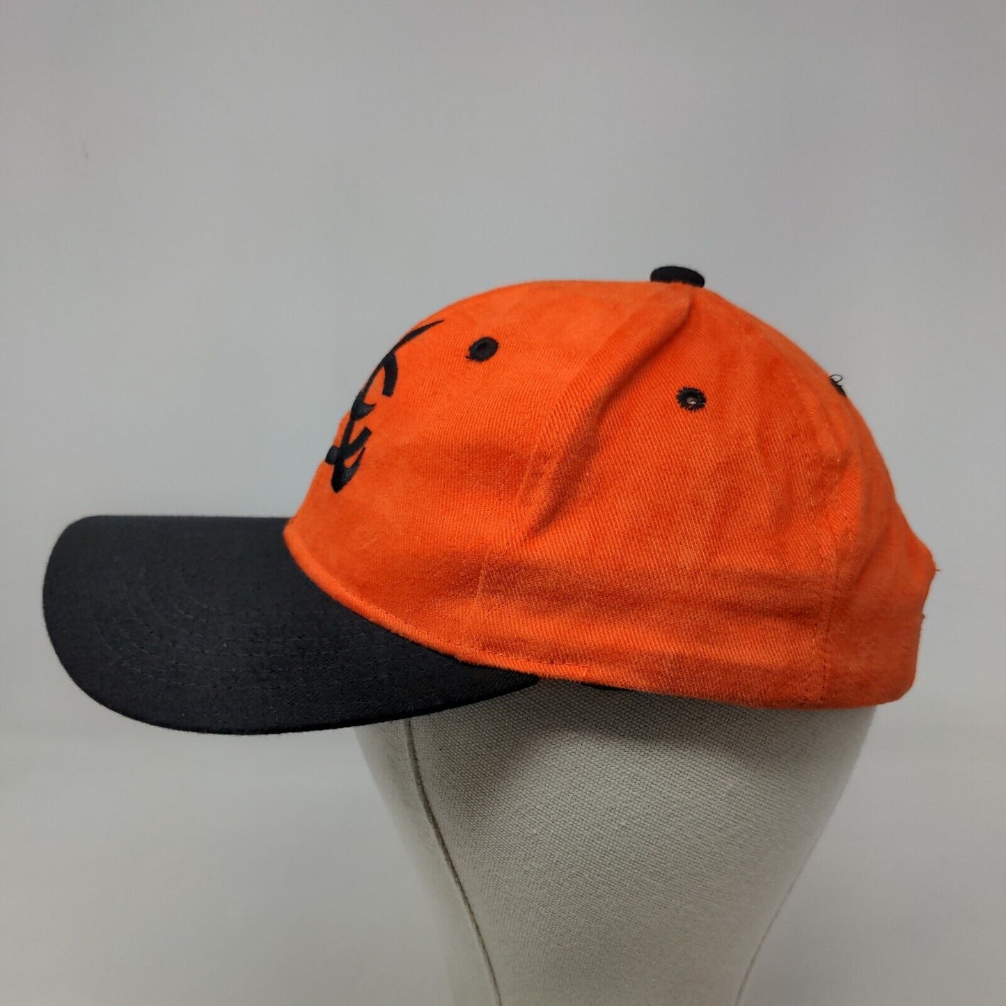 Unbranded Men's Strapback Hat Orange Black Embroidered AC Logo Adjustable