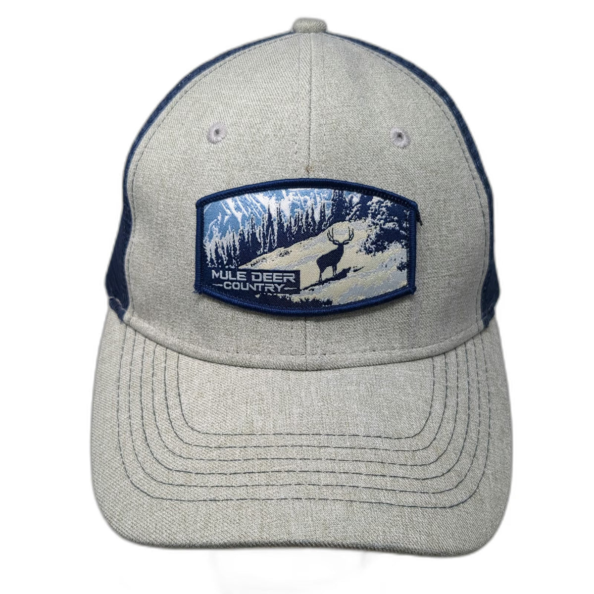 Muley Freak Trucker Hat Gray Blue One Size Mule Deer Country Hunting Patch Hat