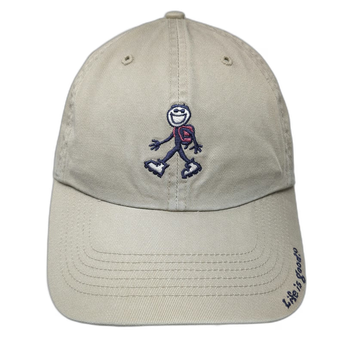 Life is Good Baseball Cap Beige One Size Jake Hiker Embroidered Cotton Hat