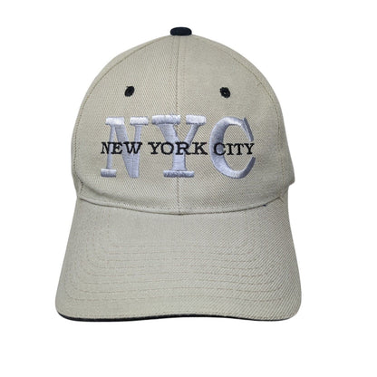 NYC New York City Strapback Hat Tan OSFA Adjustable Embroidered 6 Panel