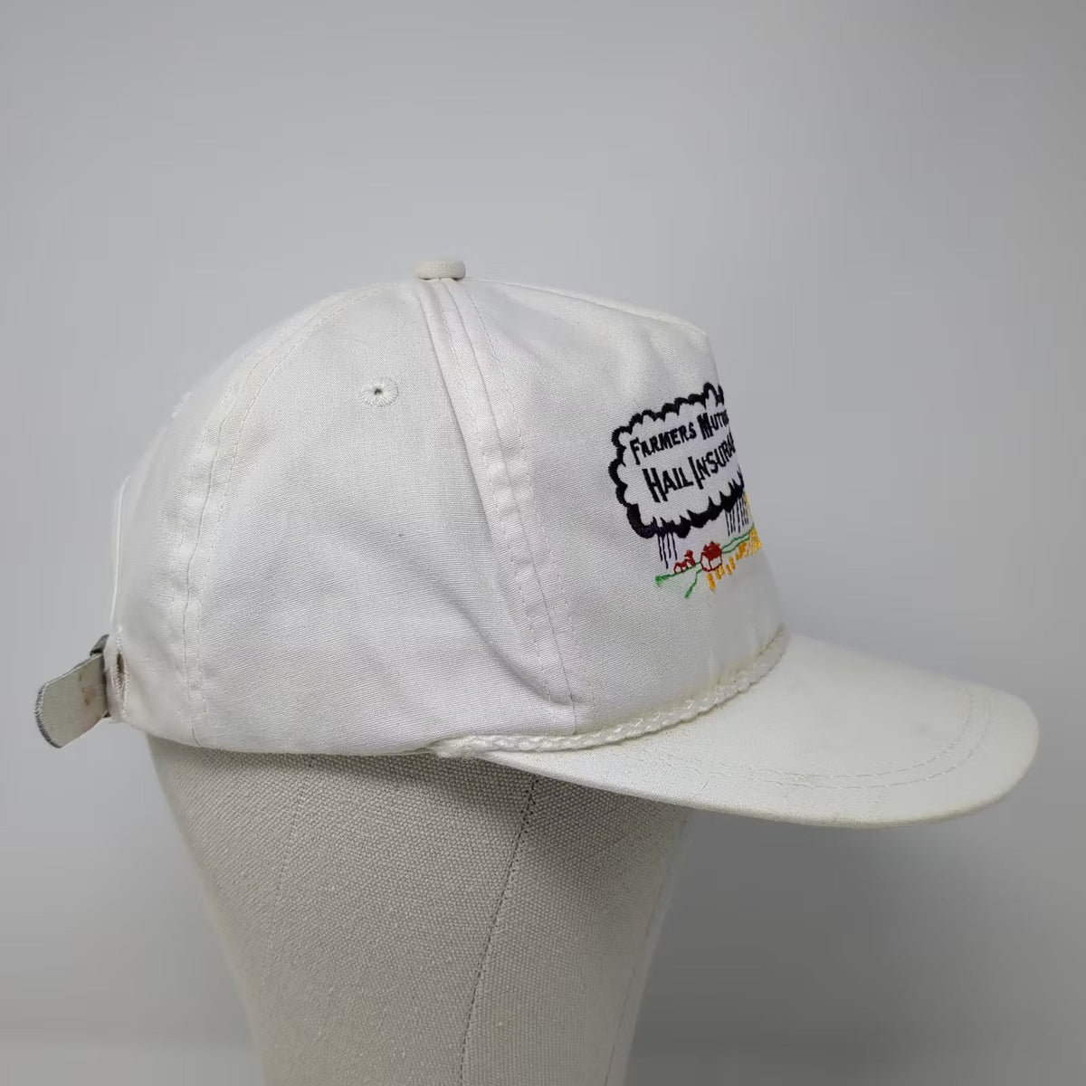 K-Products Farmers Mutual Hail Insurance Company Iowa Trucker White OSFA Vintage