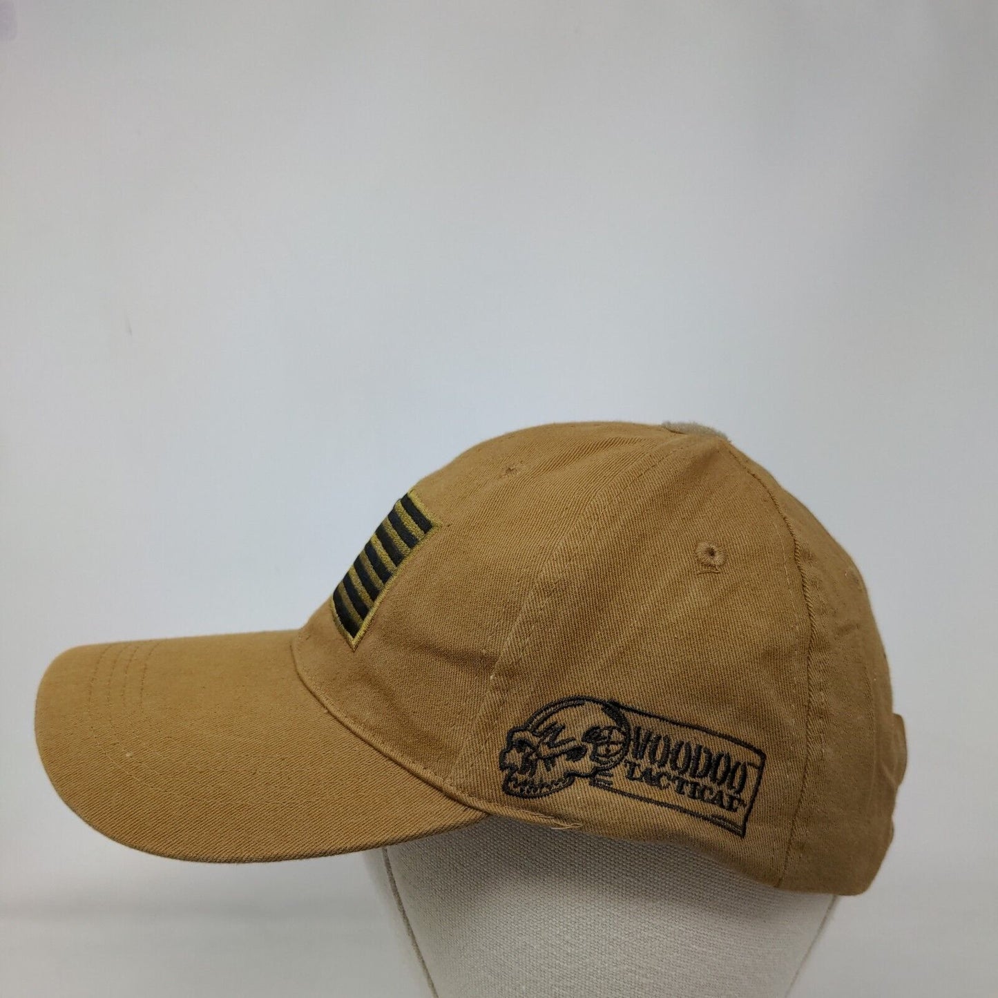American Flag Strapback Hat Brown One Size Adjustable Patriotic Voodoo Tactical