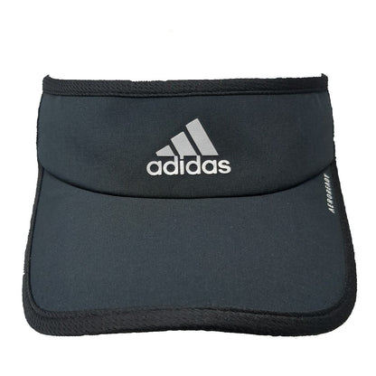 Adidas Visor Black One Size Aeroready Performance Logo Strapback Hat Sport Golf