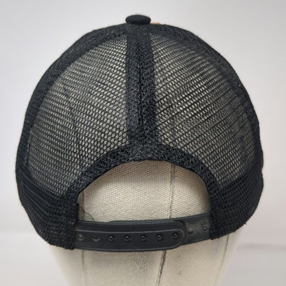 Zacatecas Brown Trucker Hat One Size Snapback Mesh Ostrich Straw Hair Hide