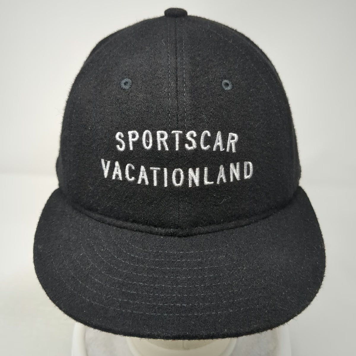 Overcrest Baseball Cap Black One Size Wool Sportscar Vacationland Strapback Hat