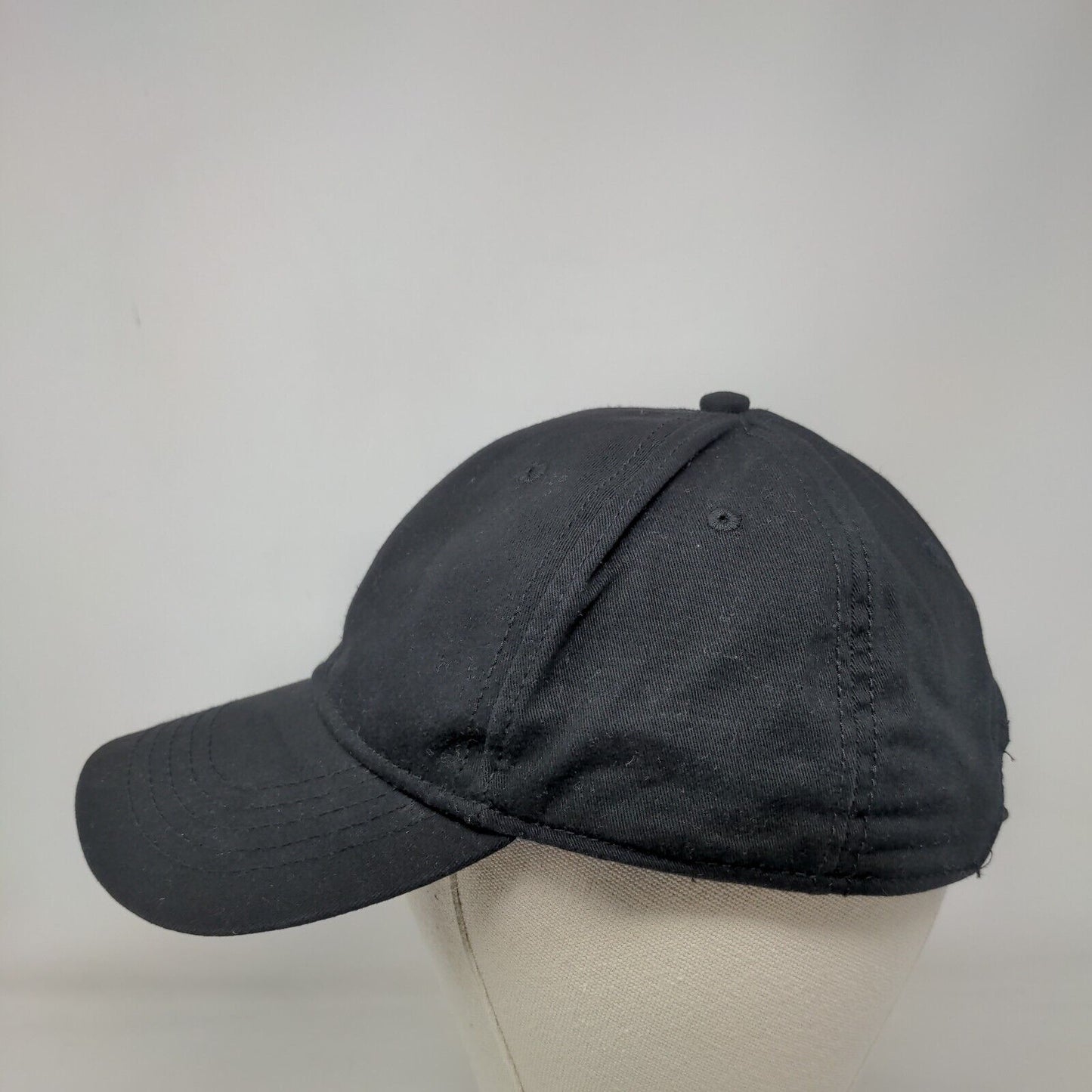 Unbranded Slideback Hat Black One Size Adjustable Vented Holes 6 Panel Blank