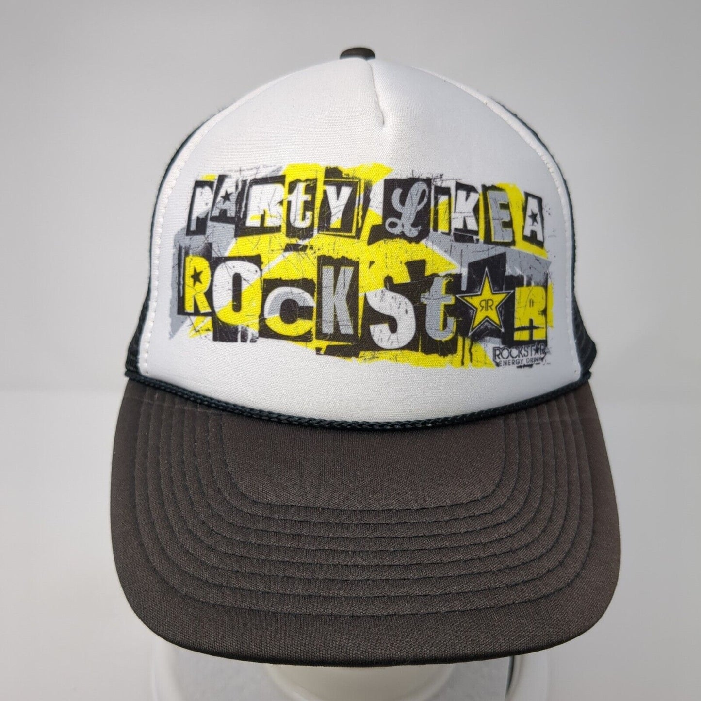 Party Like A Rockstar Snapback Rope Trucker Hat Black One Size Nissun