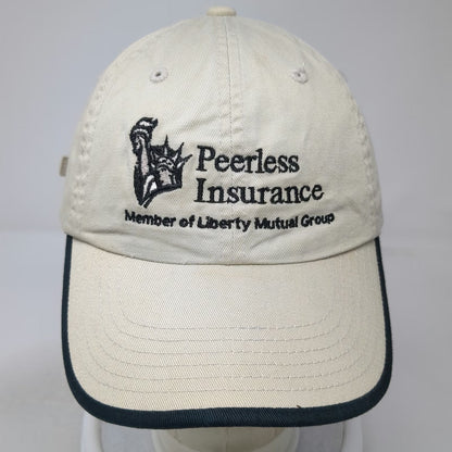 Port Authority Peerless Insurance Baseball Cap Beige Blue One Size Slideback Hat