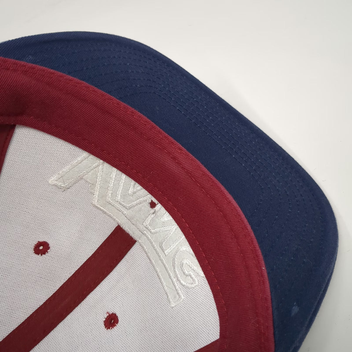 Vans Snapback Red Blue One Size Structured Flat Brim Logo Embroidered Skate Hat