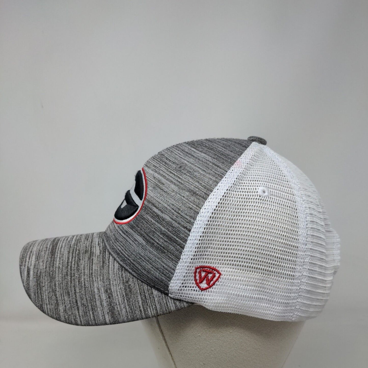 Georgia Bulldogs Snapback Mesh Back Hat Gray White Embroidered Logo NCAA
