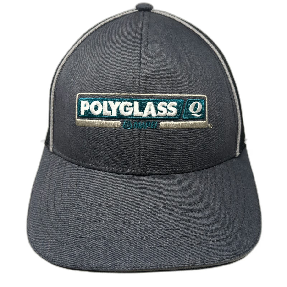 Polyglass Mapei Roofing Logo Gray Baseball Cap One Size Mesh Back Strapback Hat