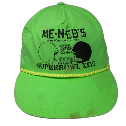 Otto Cap 5 Panel Green One Size NFL Super Bowl XXVI Me-n-Ed's Pizza Hat Vintage