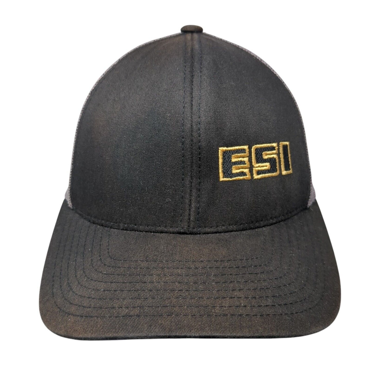 ESI Snapback Trucker Hat Black OS Adjustable Embroidered Mesh Pacific Headwear
