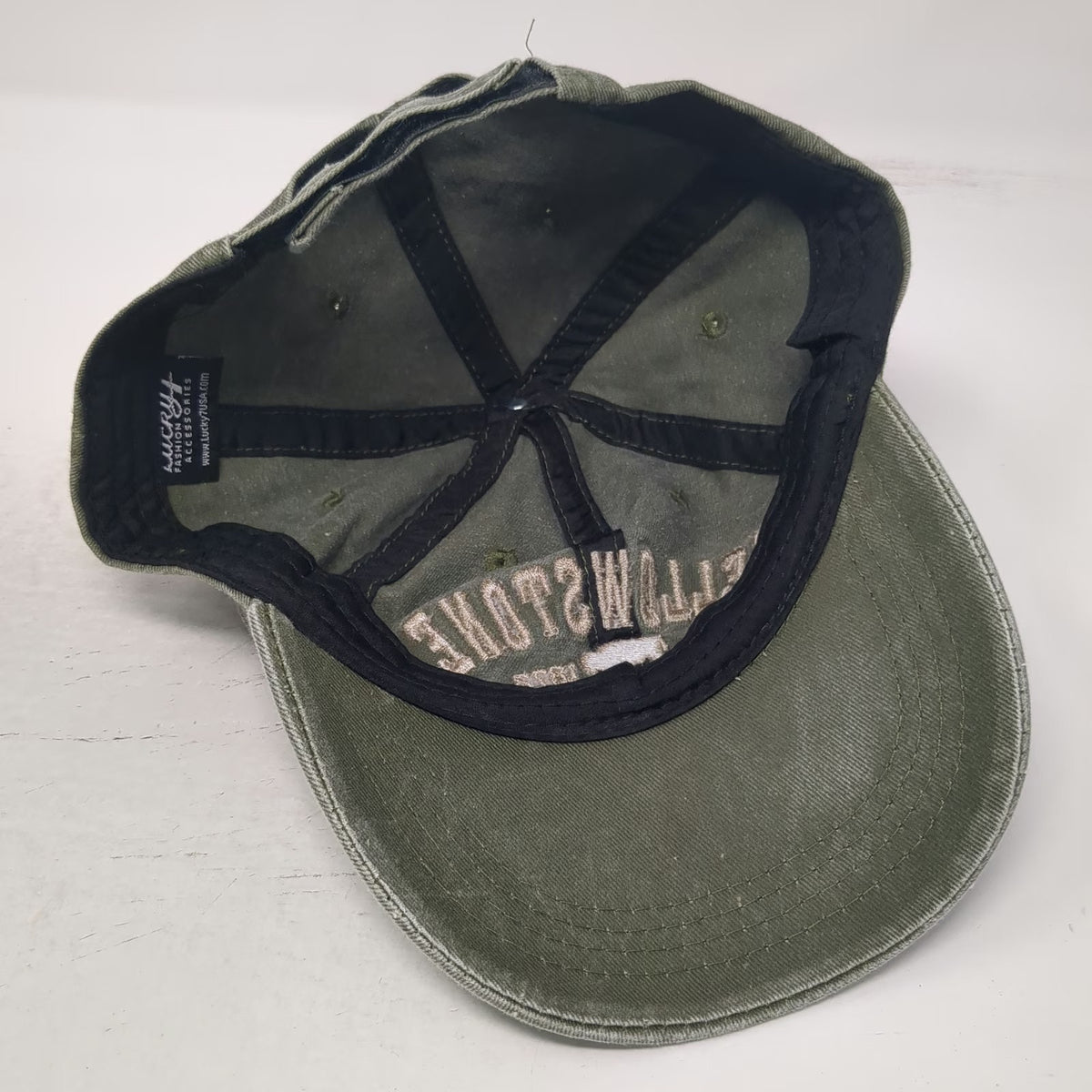 Lucky 7 Yellowstone National Park Buffalo Green One Size Baseball Cap Hat Cotton