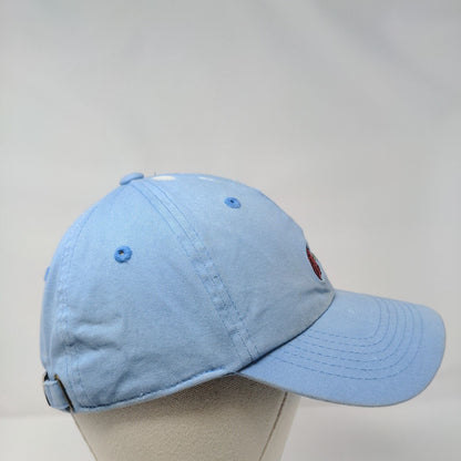 Augies Slideback Hat Blue OSFA Adjustable Embroidered Floral 6 Panel Cotton
