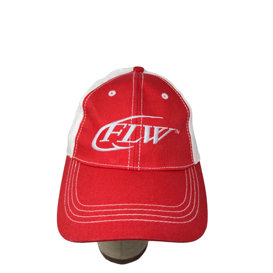 FLW Major League Fishing Strapback Hat Red & White Embroidered Logo SEE DESC