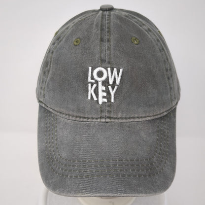 Low Key Slideback Baseball Cap Green One Size Adjustable Embroidered 6 Panel