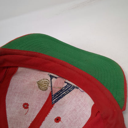 Sportcap Snapback Red Hat One Size Green Underbrim Embroidered Aspen Logo