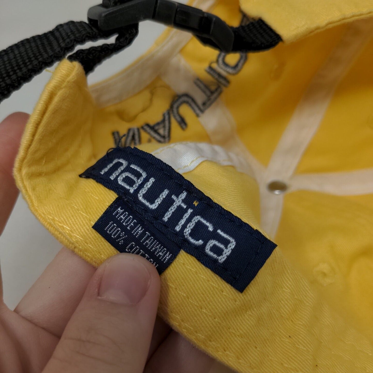 Nautica Strapback Hat Yellow One Size Embroidered Adjustable 6 Panel