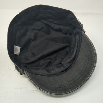 Army Cap Gray One Size Distressed Patches Studs Buttons Fashion Strap Cadet Hat