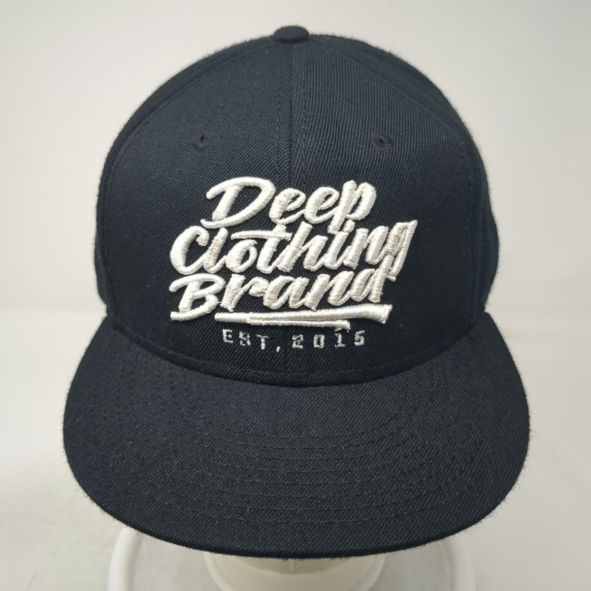 Deep Clothing Brand Snapback Black Gray One Size Flat Brim Script Embroidery Hat