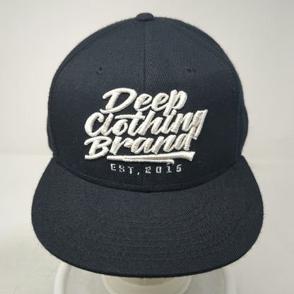 Deep Clothing Brand Snapback Black Gray One Size Flat Brim Script Embroidery Hat