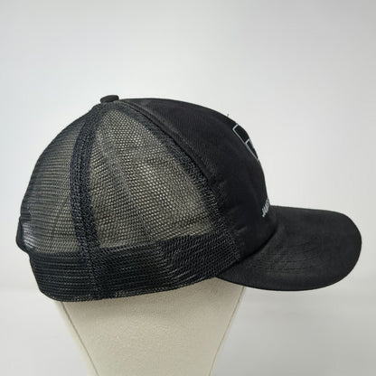 James River Corporation Trucker Hat Black One Size Snapback Mesh Back Logo
